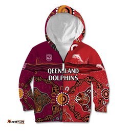 NRL Dolphins Combine Queensland Origin Kid Hoodie Aboriginal