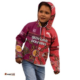 NRL Dolphins Combine Queensland Origin Kid Hoodie Aboriginal