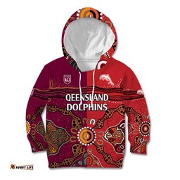 NRL Dolphins Combine Queensland Origin Kid Hoodie Aboriginal