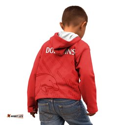 NRL Dolphins Rugby Kid Hoodie Simple Red Style