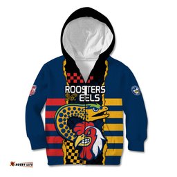 NRL Eels Combine Roosters Rugby Kid Hoodie Sporty Style