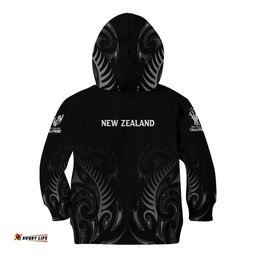 New Zealand Kid Hoodie Rugby Champions Black