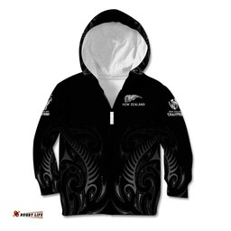 New Zealand Kid Hoodie Rugby Champions Black