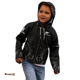 New Zealand Kid Hoodie Rugby Champions Black
