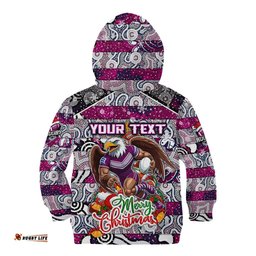 Custom Sea Eagles Rugby Merry Christmas Kid Hoodie Indigenous Australian Art