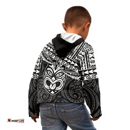 Matariki New Zealand Kid Hoodie Maori New Year Tiki Black Version