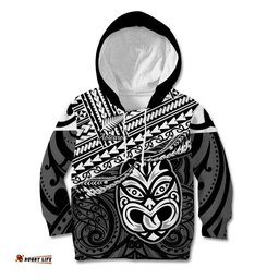 Matariki New Zealand Kid Hoodie Maori New Year Tiki Black Version