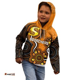 Custom Scorchers Cricket Indigenous Kid Hoodie Champions Fire Up