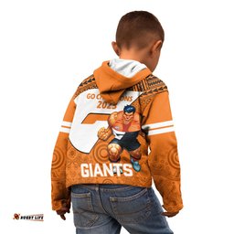 Giants Football Kid Hoodie GWS Go Champions Polynesian Indigenous Art