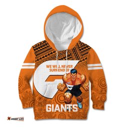 Giants Football Kid Hoodie GWS Go Champions Polynesian Indigenous Art