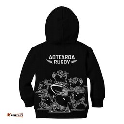 New Zealand Silver Fern Rugby Kid Hoodie Haka Aotearoa Kiwi Dance