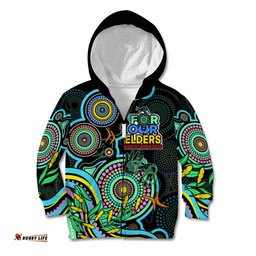 NAIDOC Week Kid Hoodie Indigenous Tribal Ver.02 Aqua