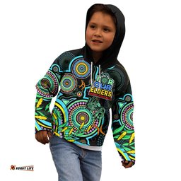 NAIDOC Week Kid Hoodie Indigenous Tribal Ver.02 Aqua
