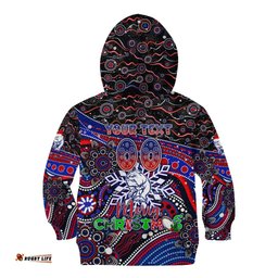 Merry Christmas AFL Bulldogs Kid Hoodie Aboriginal Santa Football Mascot