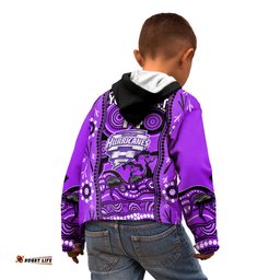 Custom Hobart Hurricanes Cricket Kid Hoodie Happy Australia Day Aboriginal Art