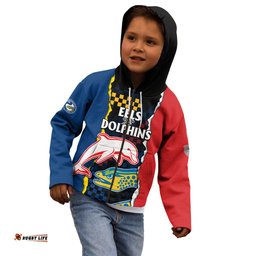 NRL Combine Dolphins and Parra Eels Kid Hoodie Simple Style