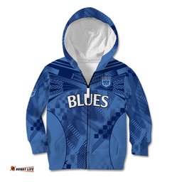 Custom Text And Number NSW Blues Rugby Kid Hoodie Origin New South Wales Sporty Style