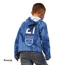 Custom Text And Number NSW Blues Rugby Kid Hoodie Origin New South Wales Sporty Style