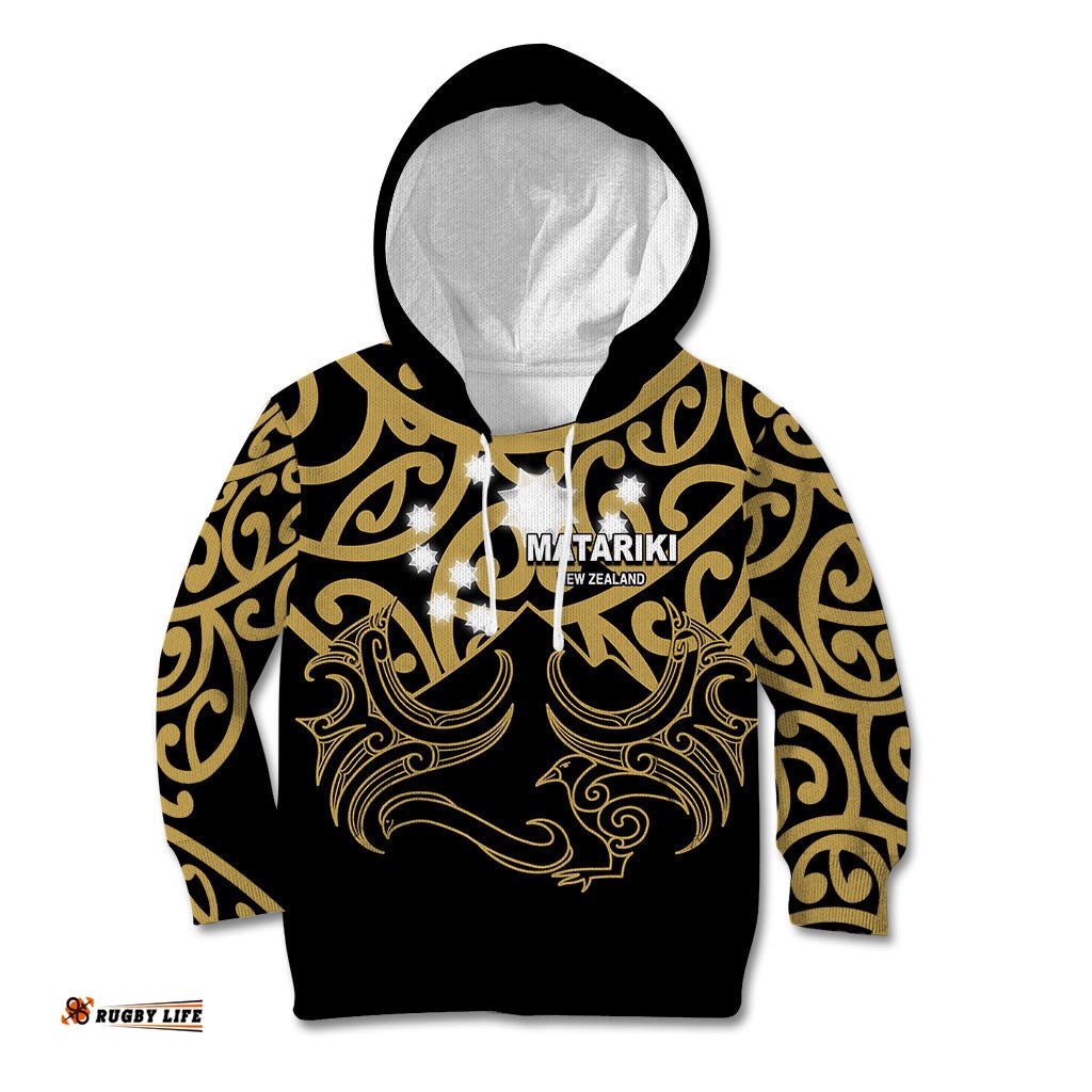 Matariki New Zealand Kid Hoodie Maori New Year Gold