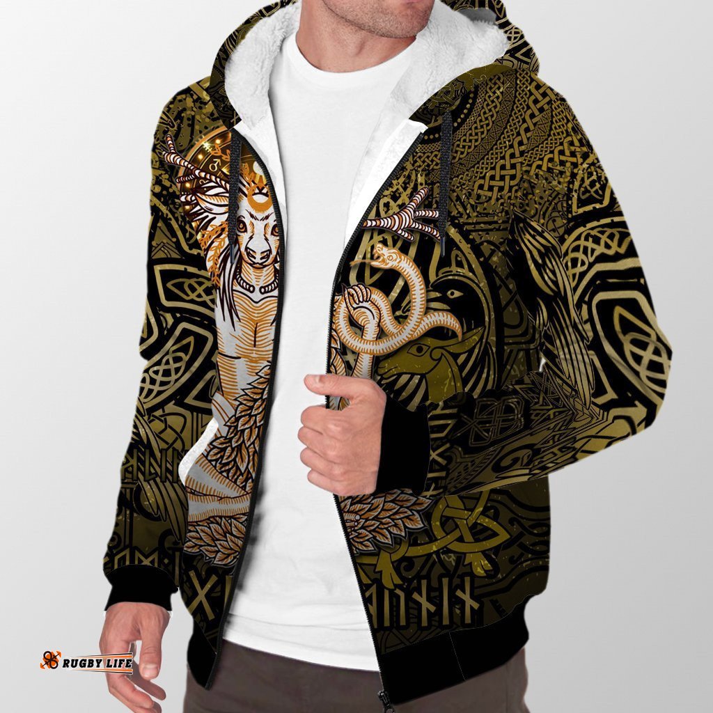 KID Cernunnos Goddess Sherpa Hoodie Celtic God of the Forest