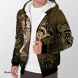 KID Cernunnos Goddess Sherpa Hoodie Celtic God of the Forest