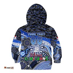 Merry Christmas AFL Kangaroos Kid Hoodie Aboriginal Santa Football Mascot