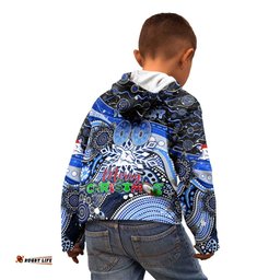 Merry Christmas AFL Kangaroos Kid Hoodie Aboriginal Santa Football Mascot
