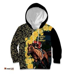 Melbourne Horse Racing Kid Hoodie Yellow Roses Ready Set Gallop!