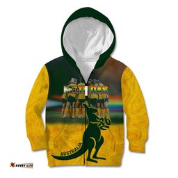 Custom Matildas Pride Kid Hoodie LGBT Kangaroo Australian Proud