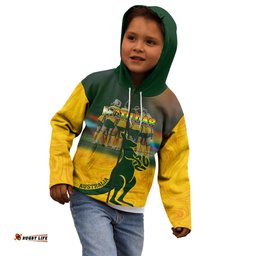 Custom Matildas Pride Kid Hoodie LGBT Kangaroo Australian Proud
