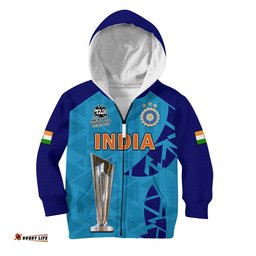 India Cricket Hoodie KID Men In Blue Champions Mens WC