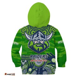Raiders Rugby ANZAC Hoodie KID Dots Poppy Mix Camouflage Lest We Forget