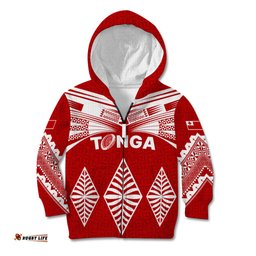 Custom Tonga Rugby Kid Hoodie Proud Tongan Ngatu Kupesi World Cup No1
