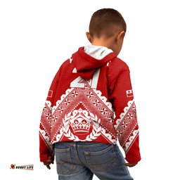 Custom Tonga Rugby Kid Hoodie Proud Tongan Ngatu Kupesi World Cup No1