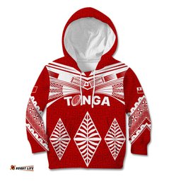 Custom Tonga Rugby Kid Hoodie Proud Tongan Ngatu Kupesi World Cup No1