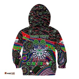 Merry Christmas New Zealand Warriors Kid Hoodie Aboriginal Santa Rugby Mascot