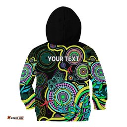 Custom NAIDOC Week Kid Hoodie Indigenous Tribal Ver.02 Yellow