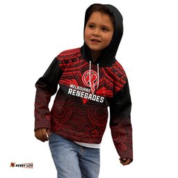Custom Melbourne Renegades Cricket Kid Hoodie Unique Indigenous Art Mix Polynesian Pattern