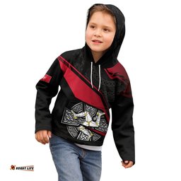 Isle Of Man Celtic Hoodie Kid Celtic Cross and Manx Triskelion