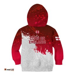 England Rugby Kid Hoodie Go Champions World Cup Red Rose