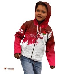 England Rugby Kid Hoodie Go Champions World Cup Red Rose