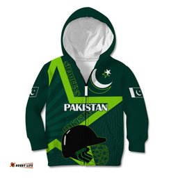Custom Pakistan Cricket Helmet Kid Hoodie Proud Shaheen Falcon Star and Crescent