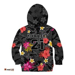 Custom Panthers Rugby Kid Hoodie Beautiful Floral Pattern Spring Summer Vibe