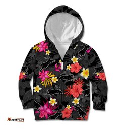 Custom Panthers Rugby Kid Hoodie Beautiful Floral Pattern Spring Summer Vibe
