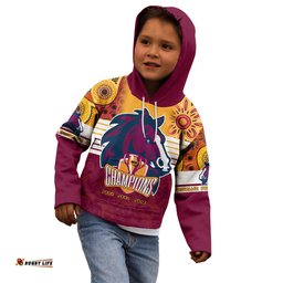 NRL Broncos Champions Kid Hoodie Proud Newcastle Aboriginal Vibe