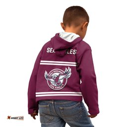 Sea Eagles Rugby Kid Hoodie Manly Warringah Maroon Sporty Style