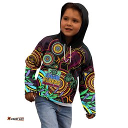 NAIDOC Broncos Rugby Kid Hoodie Brisbane Indigenous Tribal
