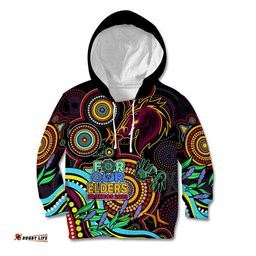 NAIDOC Broncos Rugby Kid Hoodie Brisbane Indigenous Tribal