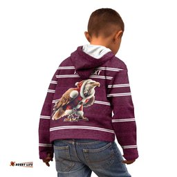 NRL Manly Warringah Christmas Personalised Kid Hoodie with Sea Eagles Mascot