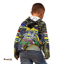Merry Christmas Cowboys Kid Hoodie Aboriginal Santa Rugby Mascot North Queensland